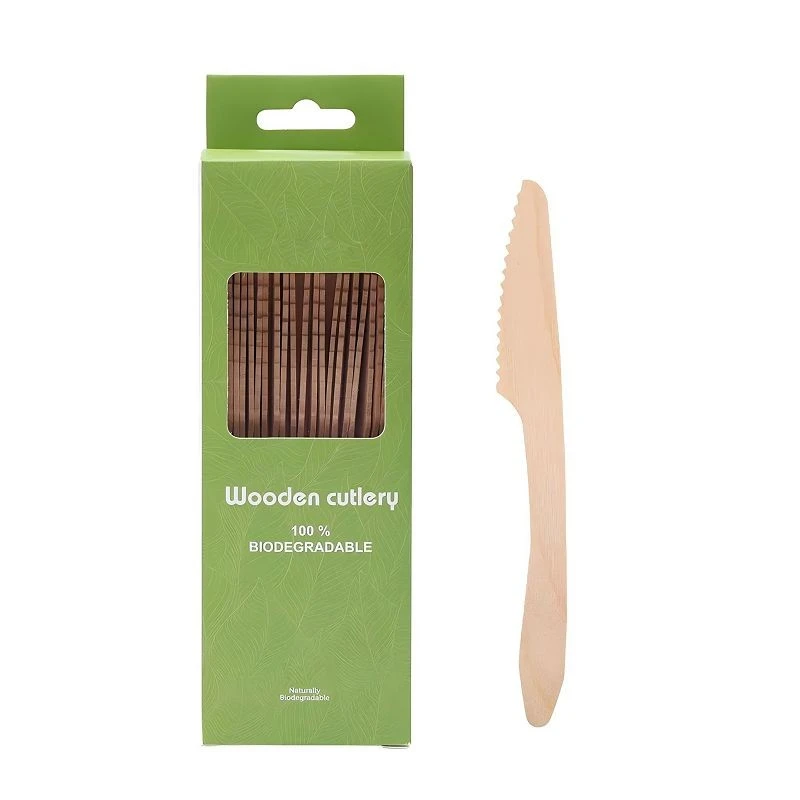 Disposable environmentally friendly wooden 190mm table knife